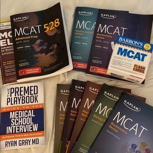 MCAT Prep Books + interview book+ flashcards!!
